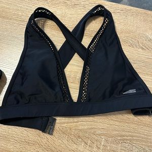 Gymshark Criss Cross Back Mesh Bikini Small Black Cheeky Swimsuit Beach